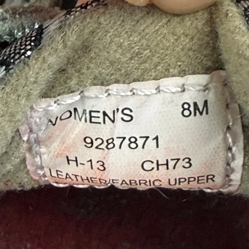 Sperry Top Sider Angelfish Boat Shoe Women 8 Brown Leather Metallic Panel Preppy